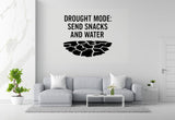 Drought Mode Wall Decal – Cracked Earth Vinyl Sticker | Removable Water Conservation Decor