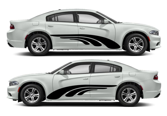 Dual Flow Stream Side Livery Air Release Vinyl Decal Kit #9 Fits Dodge Charger 2011-2023 Fusion Decals
