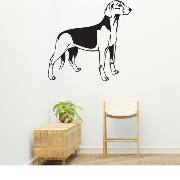 Serbian Tricolour Hound Dog Removable Vinyl Decal Matte Finish Home Decor for Indoor Walls