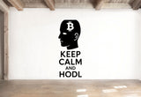 Keep Calm and HODL - Bitcoin Wall Decal Vinyl Sticker Removable