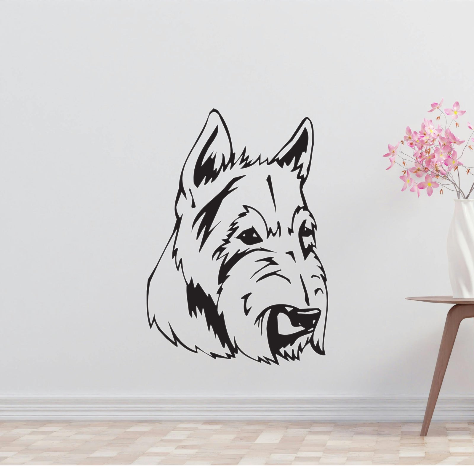 Scottish Terrier Dog Removable Vinyl Decal Matte Finish Home Decor for Indoor Walls