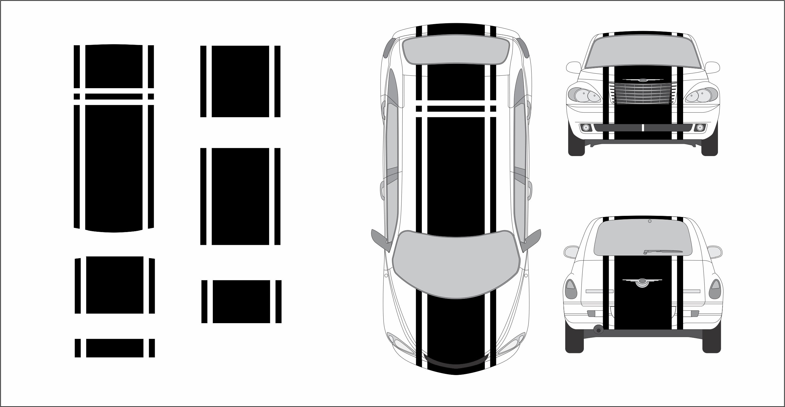 20" Racing Stripes w/pins Self Healing Vinyl fits Chrysler PT Cruiser 2001 2010