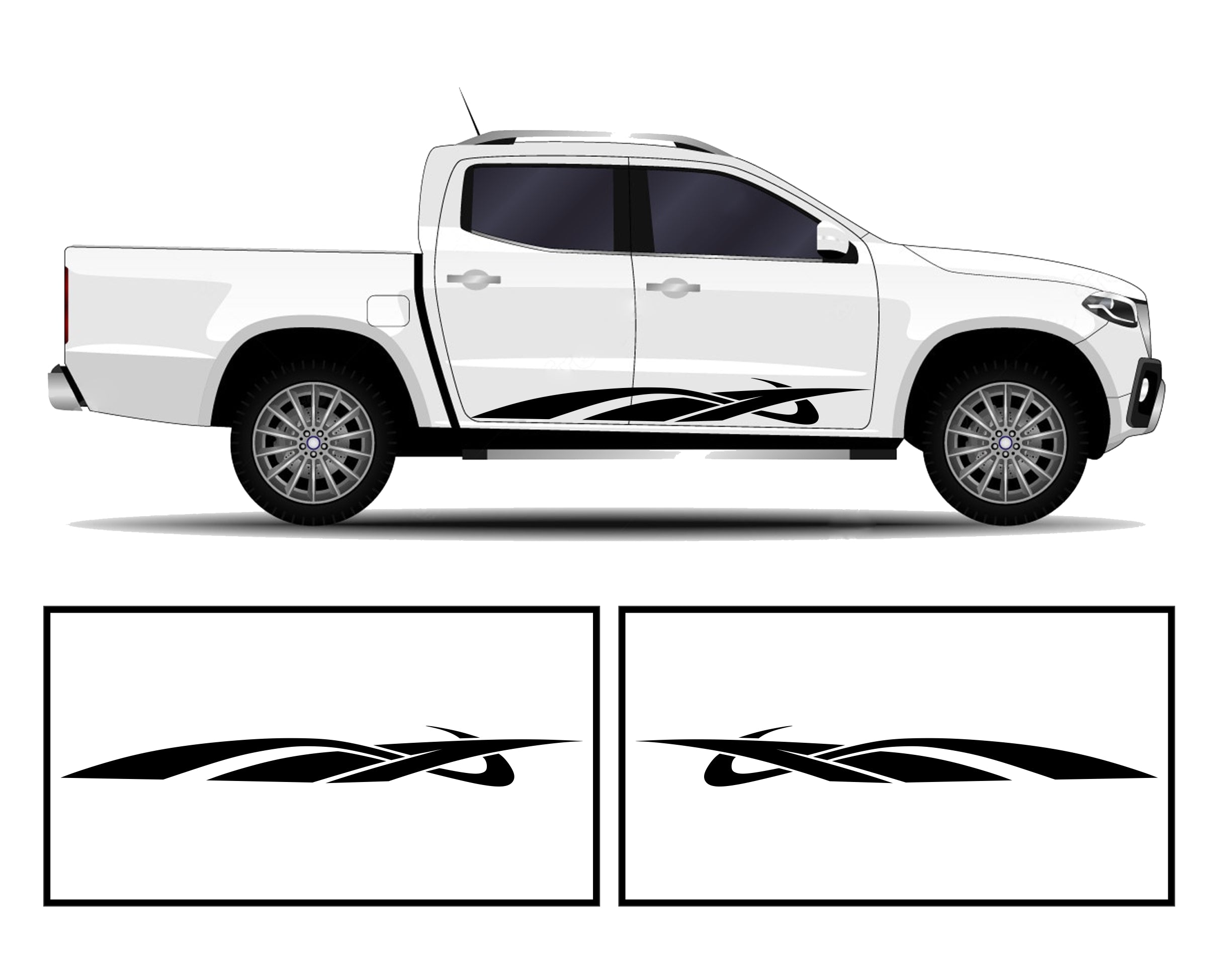 Rocker Panel Livery Self Healing Vinyl Side Graphics #002 fits All Trucks 4 x4 Suvs