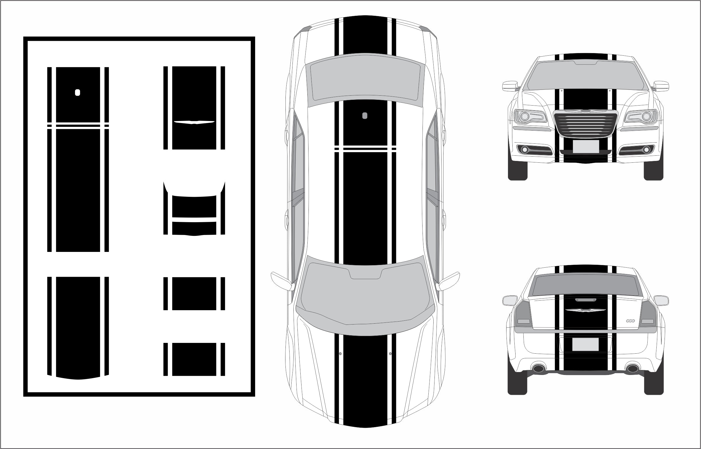 20" Racing Stripes Self Healing Vinyl fits Chrysler 300 2011 to 2023