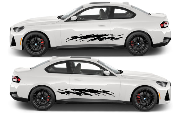 Rocker Panel Livery Self Healing Vinyl Side Graphics #001 fits All 2 Door Cars