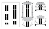 Dual 10" Racing Stripes Self Healing Vinyl fits Chrysler PT Cruiser 2001 to 2010