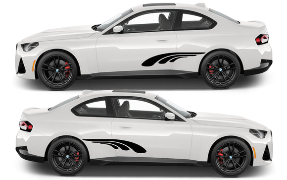 Rocker Panel Livery Self Healing Vinyl Side Graphics #009 fits All 2 Door Cars