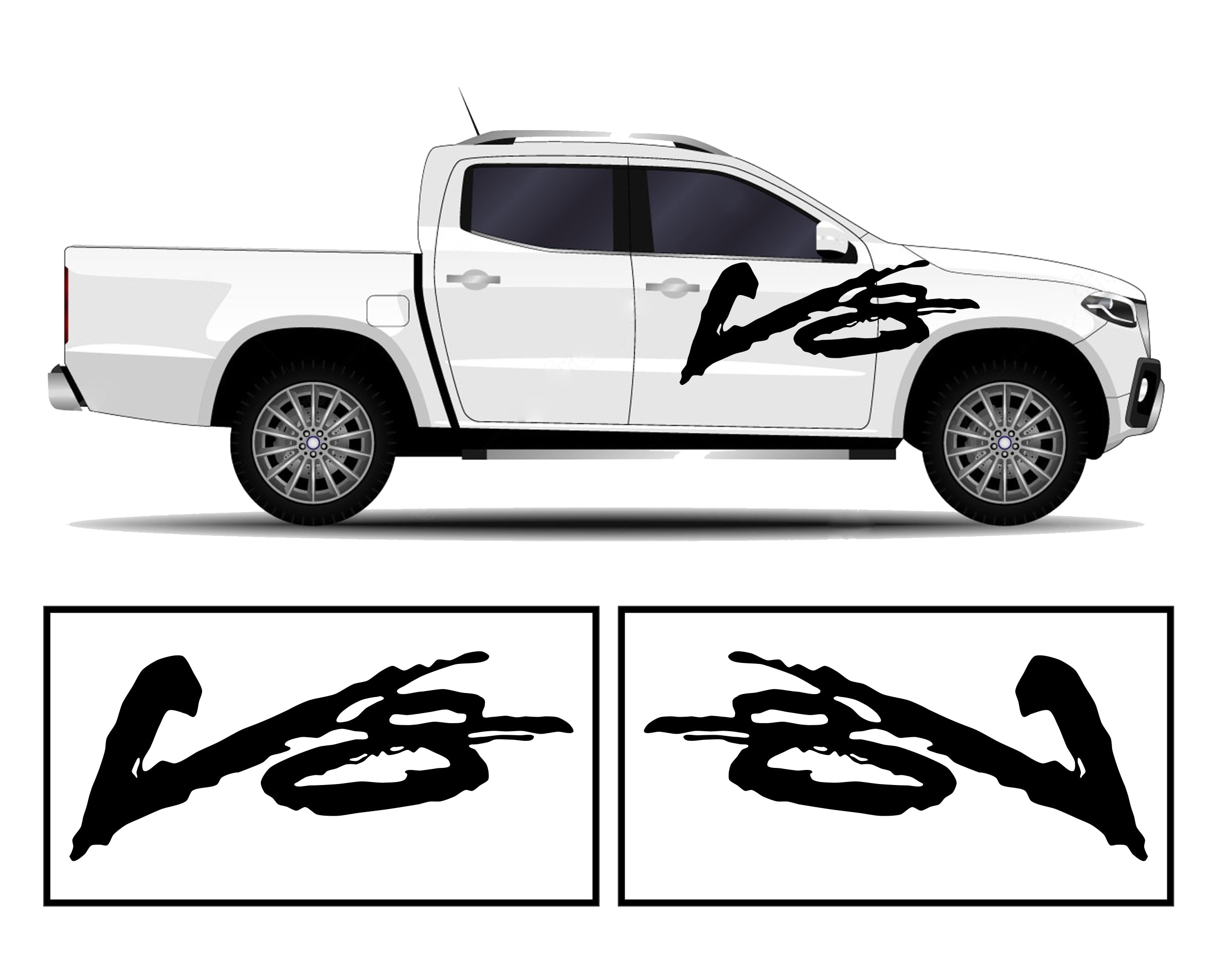 Rocker Panel Livery Self Healing Vinyl Side Graphics #004 fits All Trucks 4 x4 Suvs