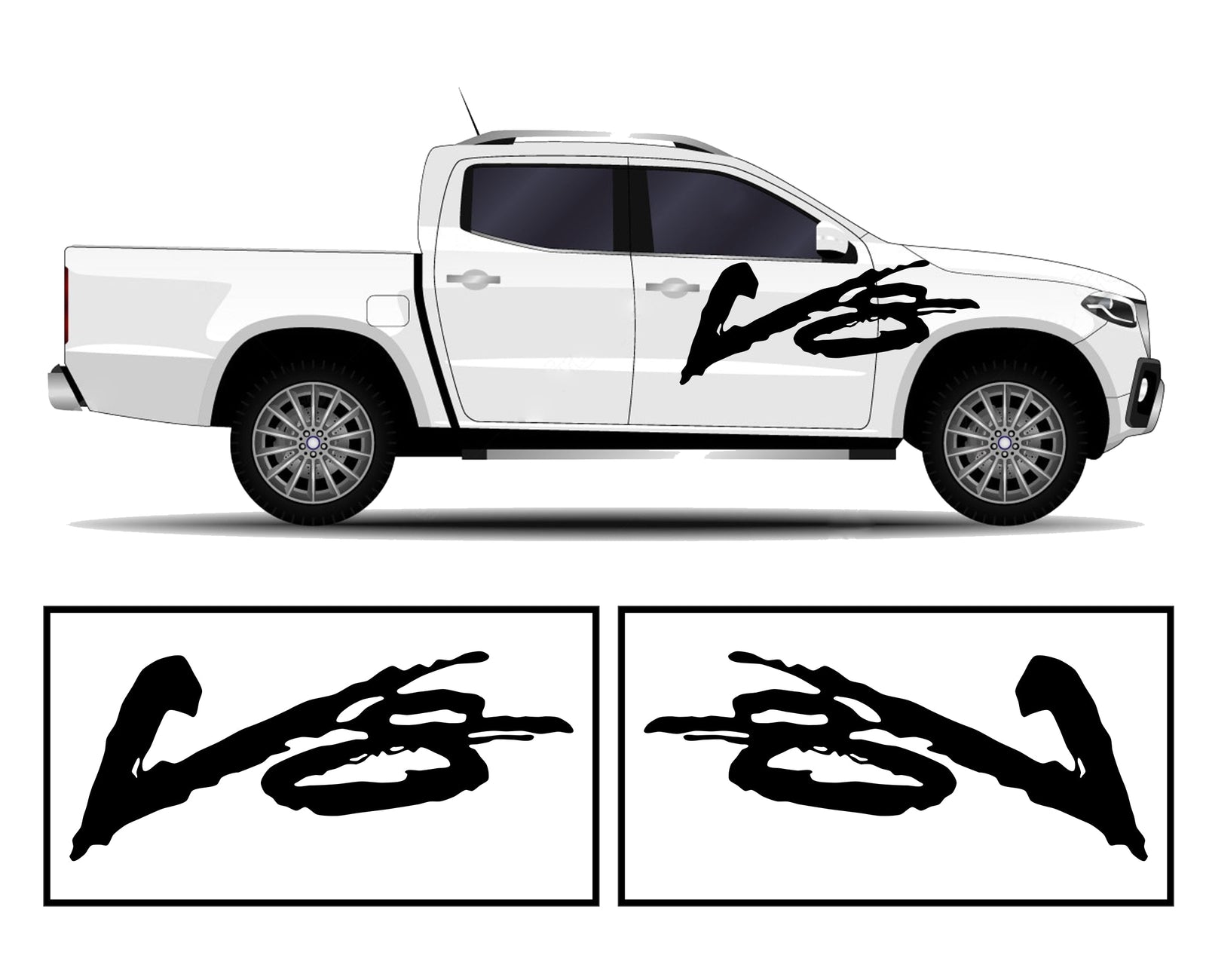 Rocker Panel Livery Self Healing Vinyl Side Graphics #004 fits All Trucks 4 x4 Suvs