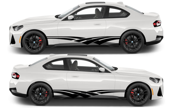 Rocker Panel Livery Self Healing Vinyl Side Graphics #003 fits All 2 Door Cars