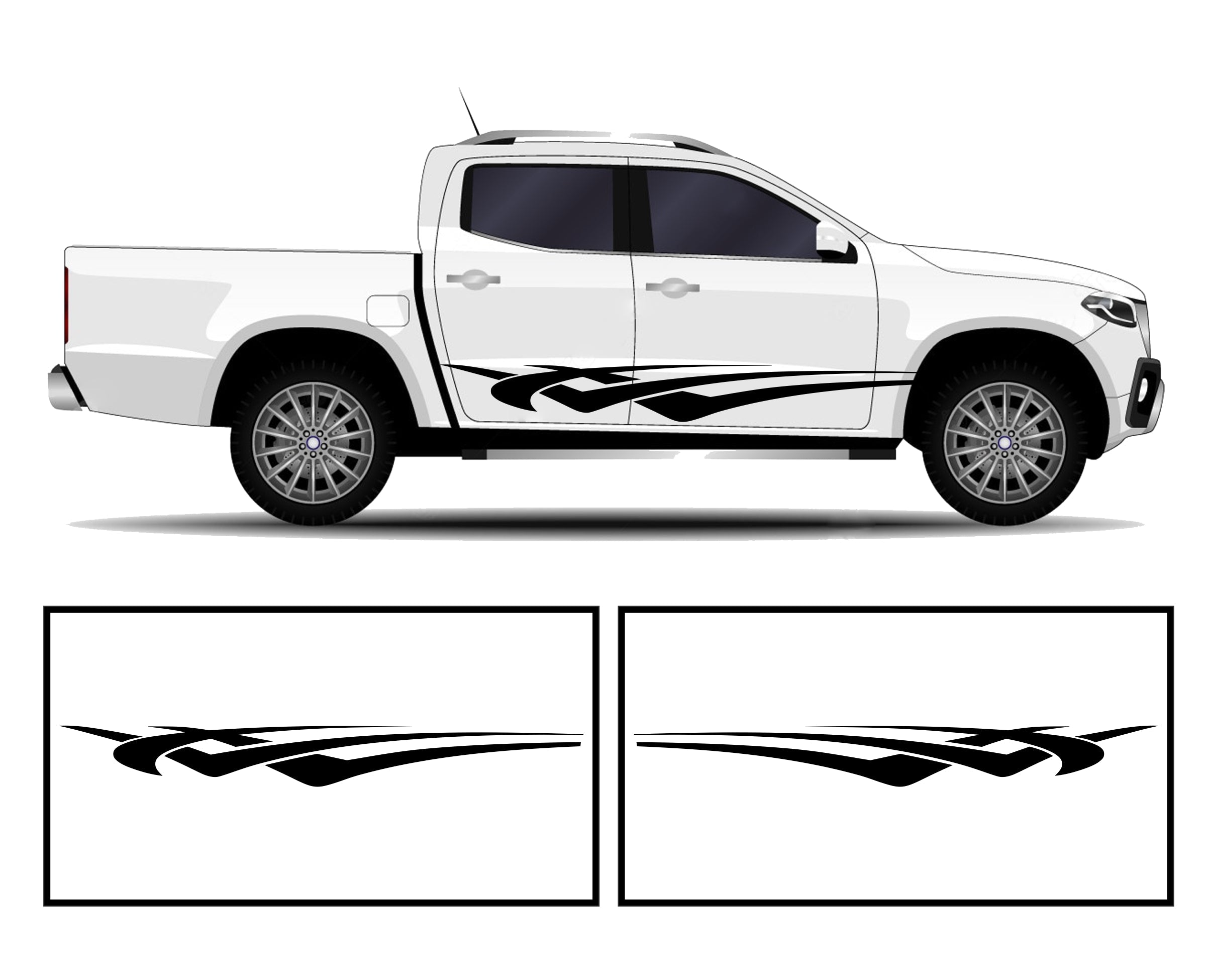 Truck Rocker Graphics Rocker Panel Livery Self Healing Vinyl Side Graphics #009 fits All Tru ...