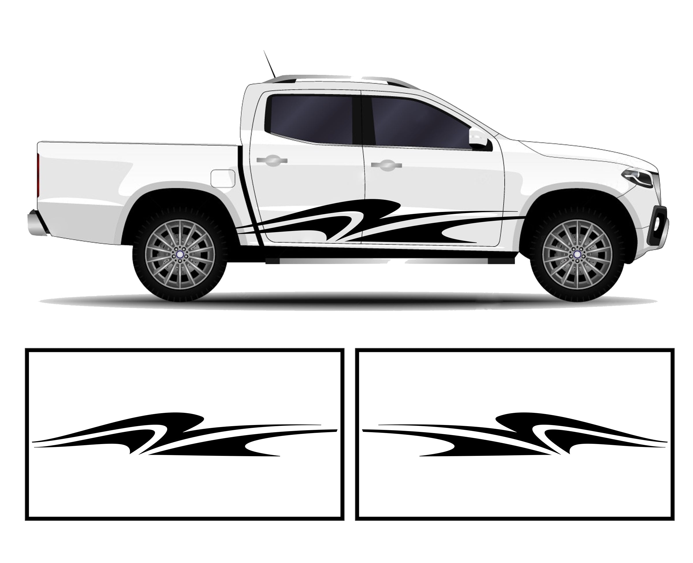 Rocker Panel Livery Self Healing Vinyl Side Graphics #008 fits All Trucks 4 x4 Suvs