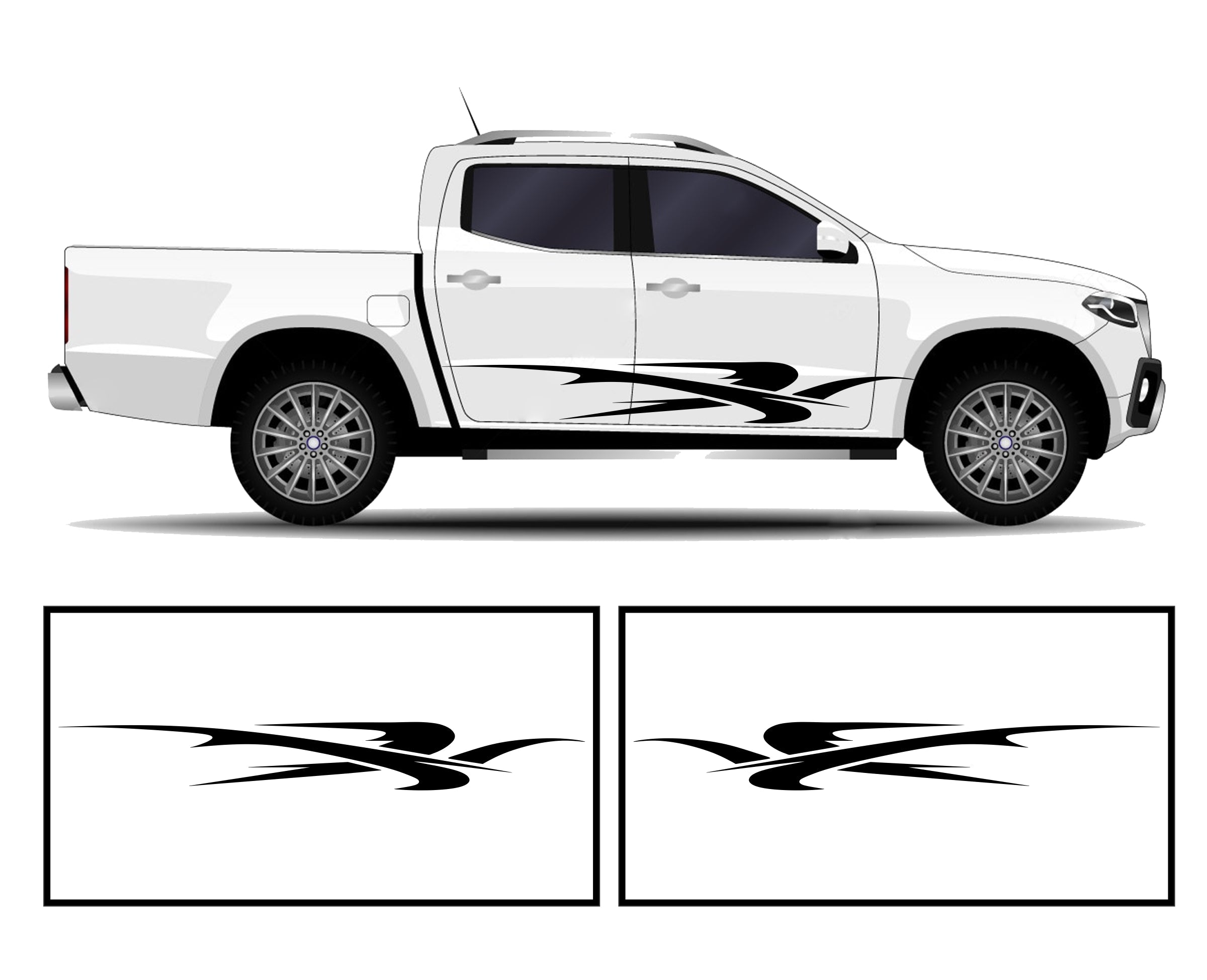 Rocker Panel Livery Self Healing Vinyl Side Graphics #005 fits All Trucks 4 x4 Suvs