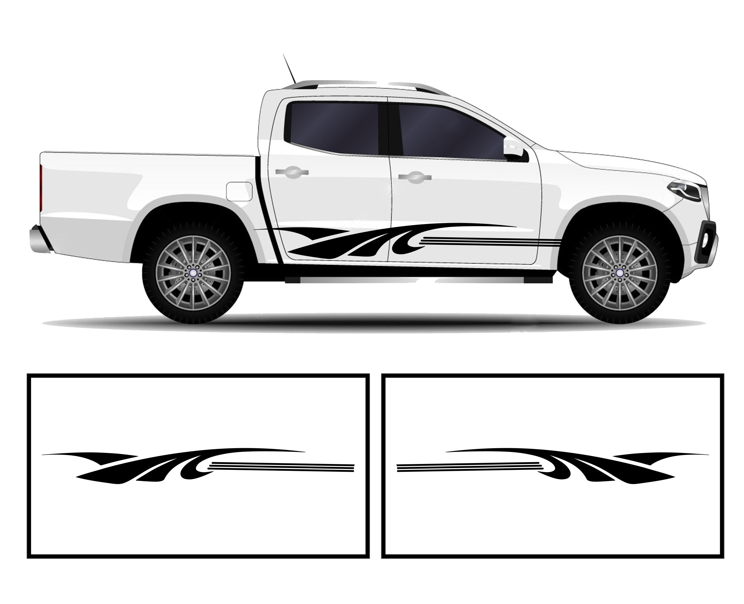 Rocker Panel Livery Self Healing Vinyl Side Graphics #010 fits All Trucks 4 x4 Suvs