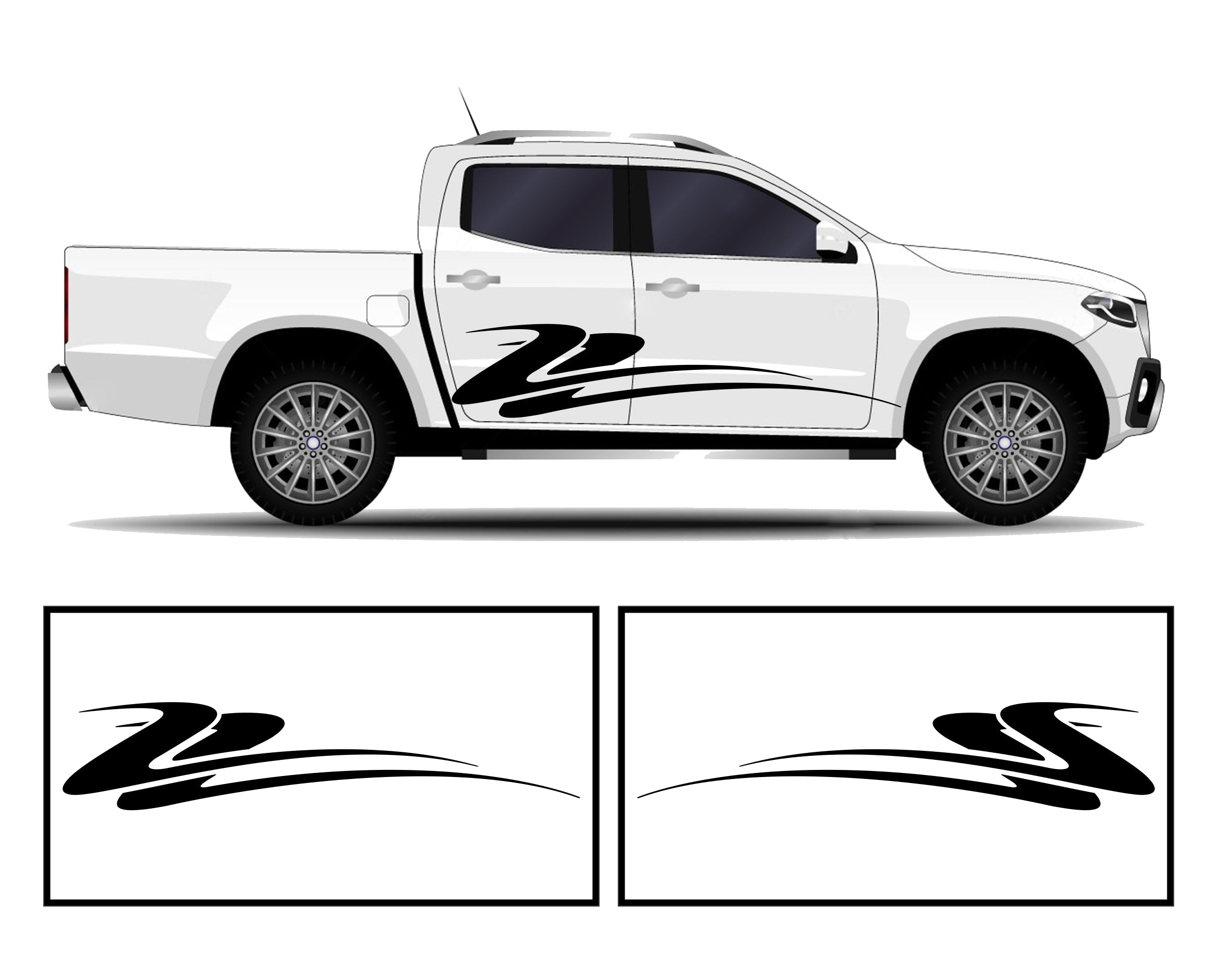 Rocker Panel Livery Self Healing Vinyl Side Graphics #007 fits All Trucks 4 x4 Suvs