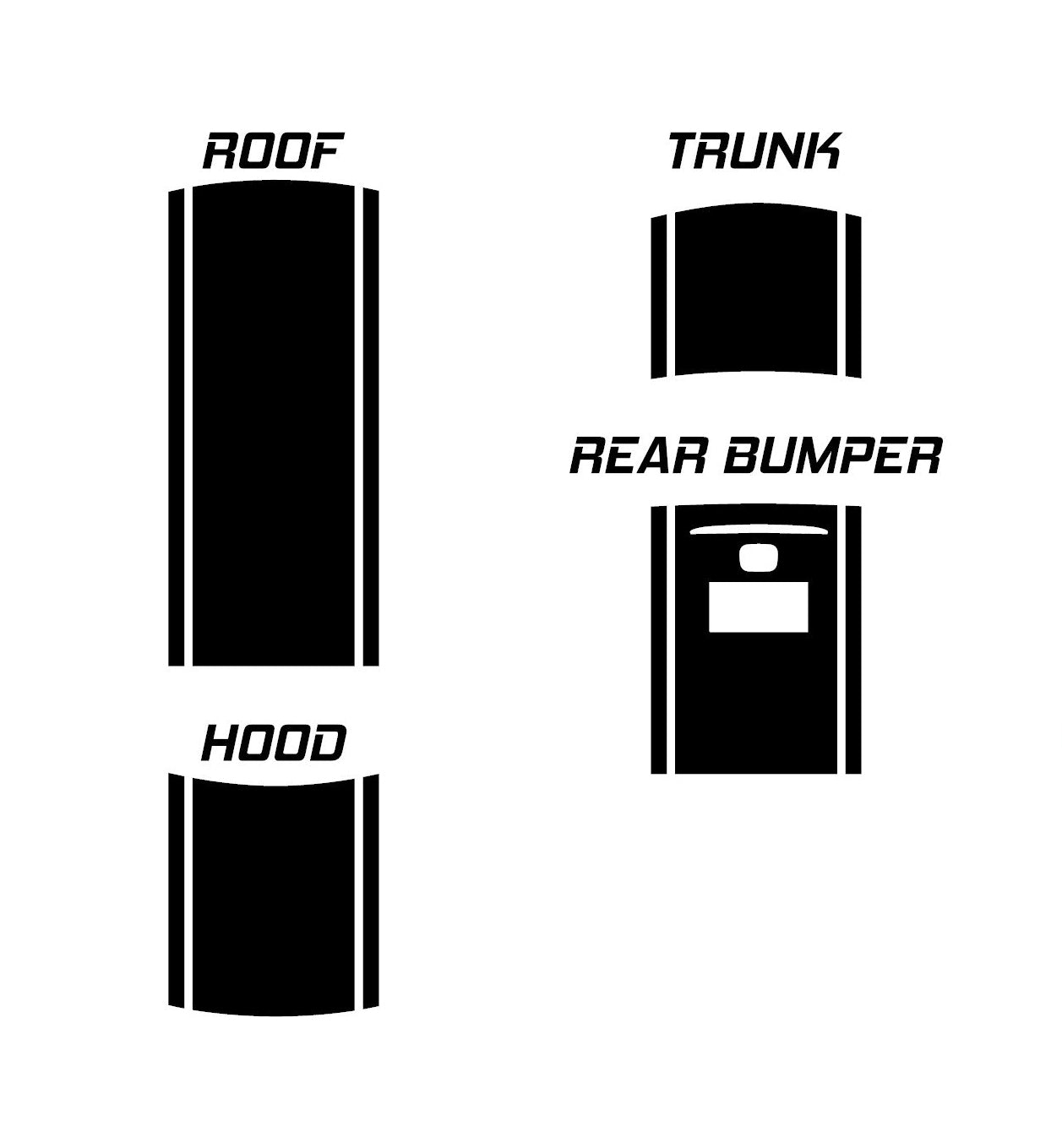 20" Racing Stripes w/pins Self Healing Vinyl fits Honda Civic Coup 2012 to 2015