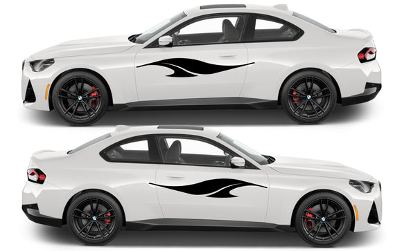 Rocker Panel Livery Self Healing Vinyl Side Graphics #007 fits All 2 Door Cars