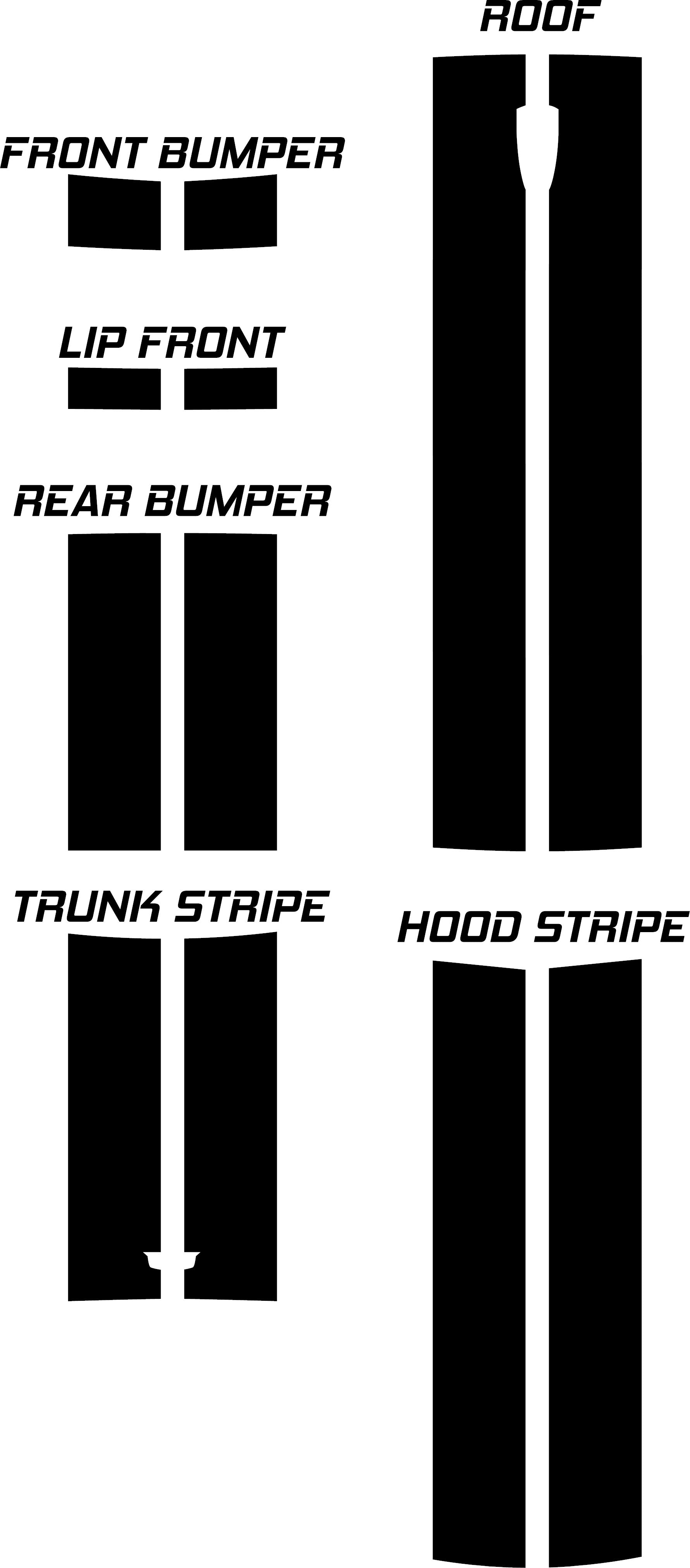 Dual 8" Racing Stripes Self Healing Vinyl fits Cadillac CT5 Sedan 2021+