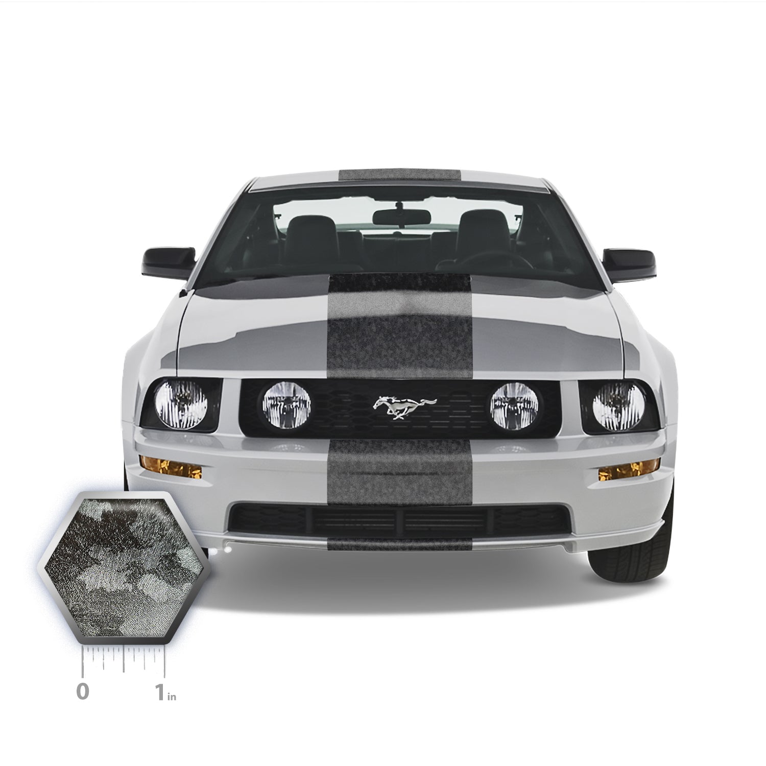 19" Racing Stripe Air-Release Vinyl fits Ford Mustang 2005 to 2009 Fusion Decals