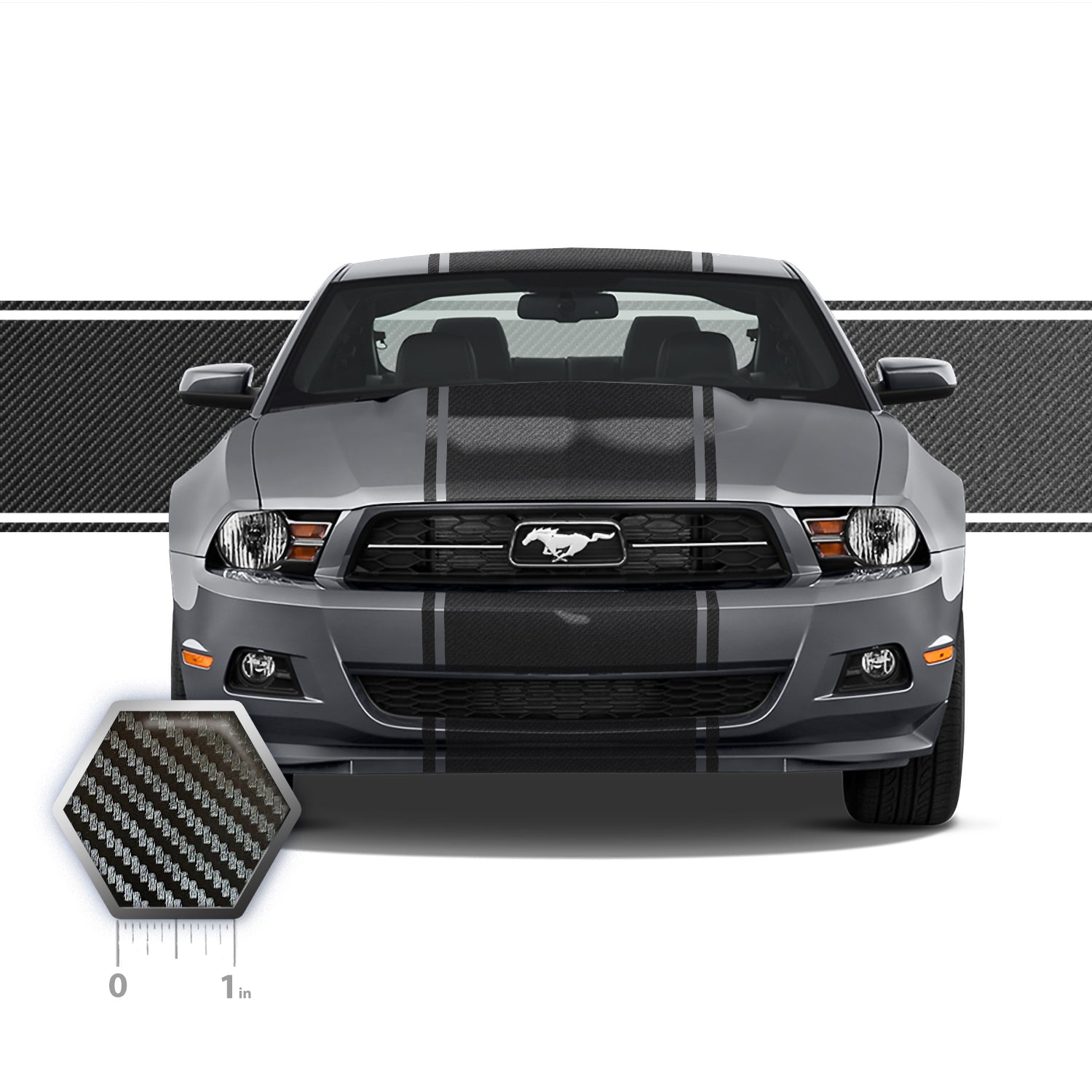 20" Racing Stripes w/pins Self Healing Vinyl fits Ford Mustang 2010 to 2014