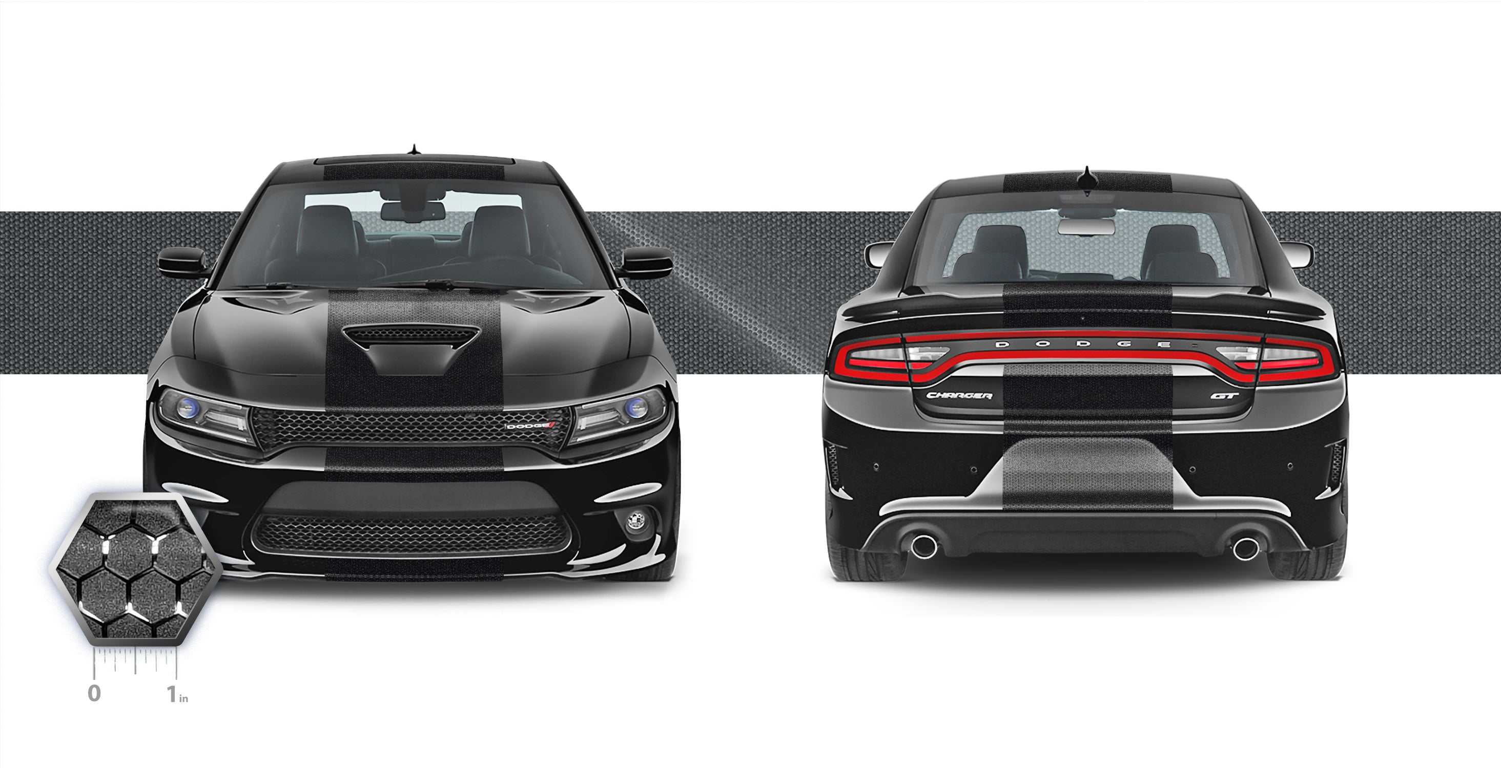 24" Racing Stripe Self Healing Vinyl fits Dodge Charger 2011 to 2022