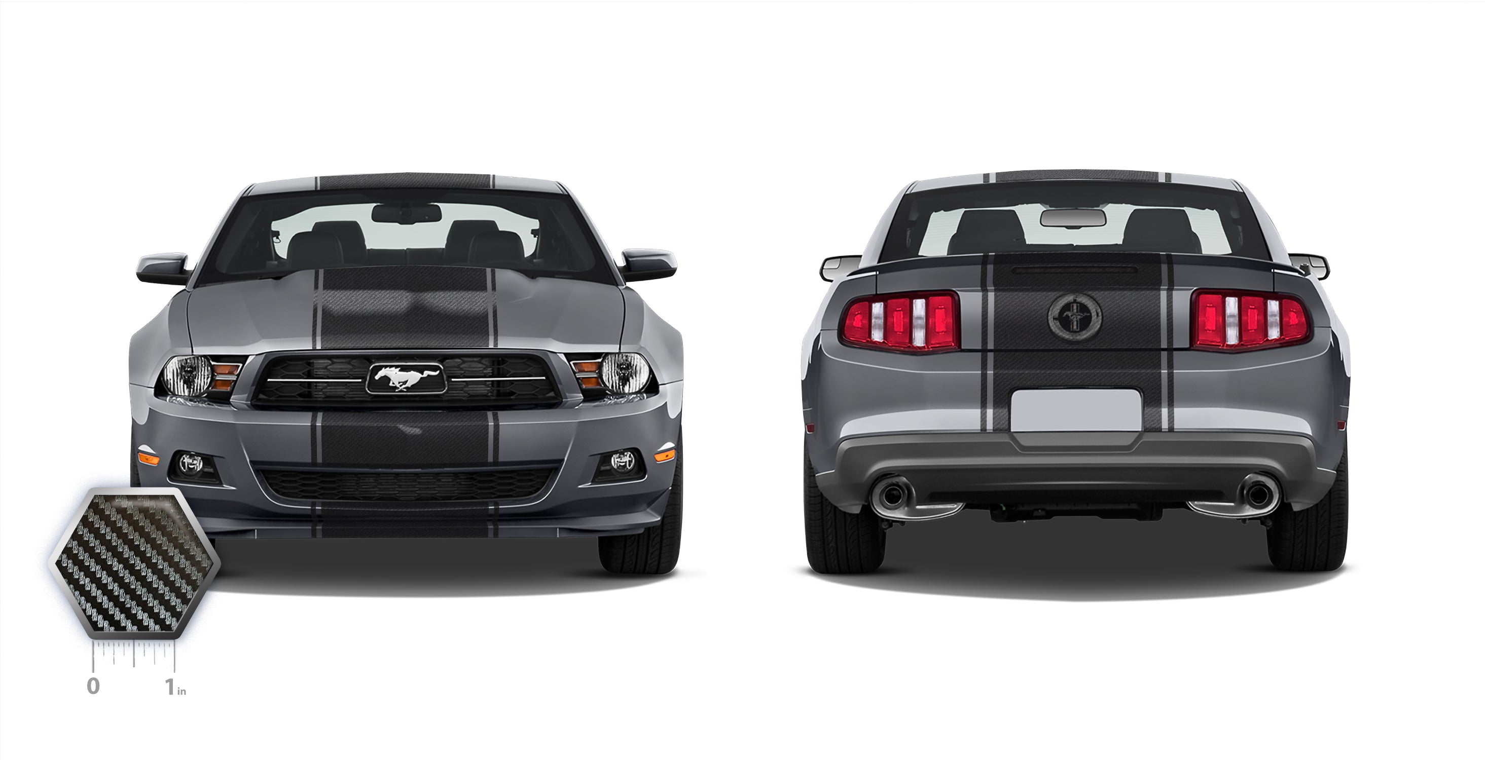 24" Racing Stripes w/pins Self Healing Vinyl fits Ford Mustang 2010-2014