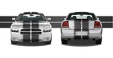 Dual 12" Racing Stripes with Pins Self Healing Vinyl fits Dodge Charger 2006-2010