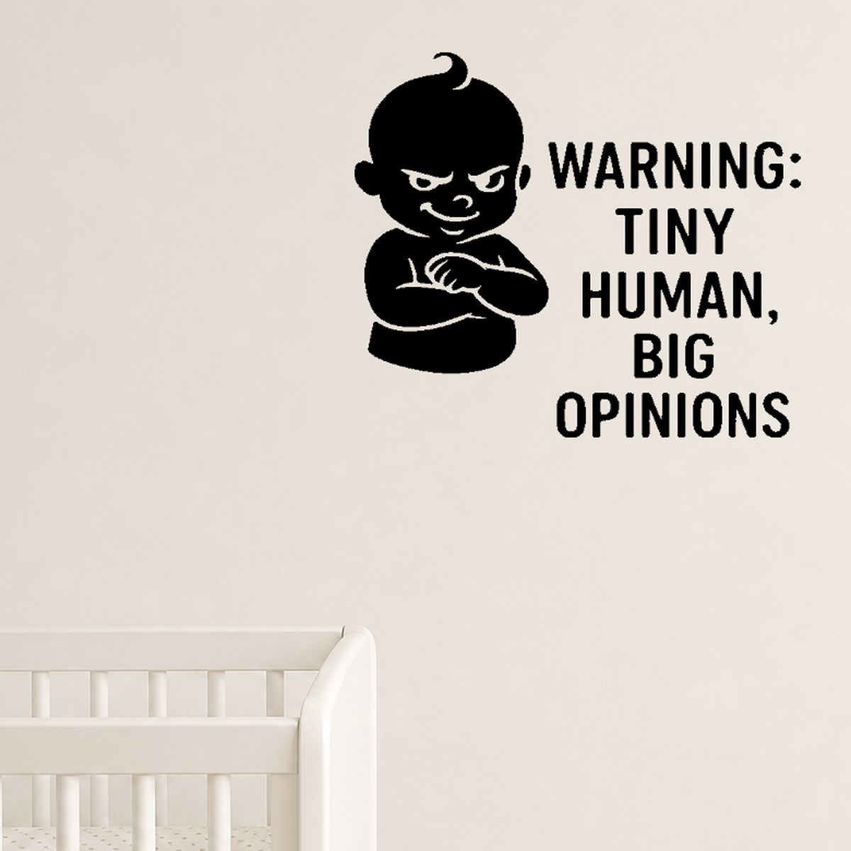 Nap Time Is My Happy Hour - Funny Baby Room Wall Decal Vinyl Sticker Removable shown as a removable vinyl wall decal in a category-appropriate room