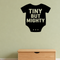 Tiny But Mighty - Baby Onesie Wall Decal Vinyl Sticker Removable shown as a removable vinyl wall decal in a category-appropriate room