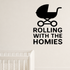 Rolling With The Homies - Baby Stroller Wall Decal Vinyl Sticker Removable shown as a removable vinyl wall decal in a category-appropriate room
