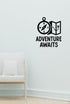 Adventure Awaits wall decal shown in a second baby room setting
