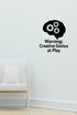 Warning: Creative Genius at Play wall decal shown in a second baby room setting