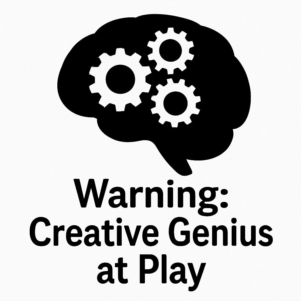 Warning: Creative Genius at Play - Removable Vinyl Wall Decal Sticker