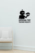 Official Toy Testing Facility wall decal shown in a second baby room setting