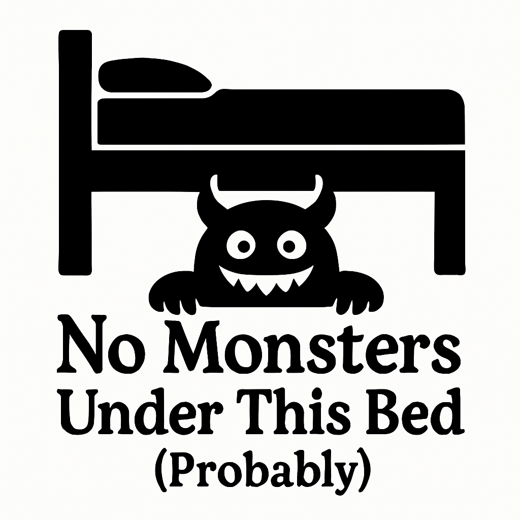 No Monsters Under This Bed (Probably) - Removable Vinyl Wall Decal Sticker