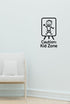 Caution: Kid Zone wall decal shown in a second baby room setting