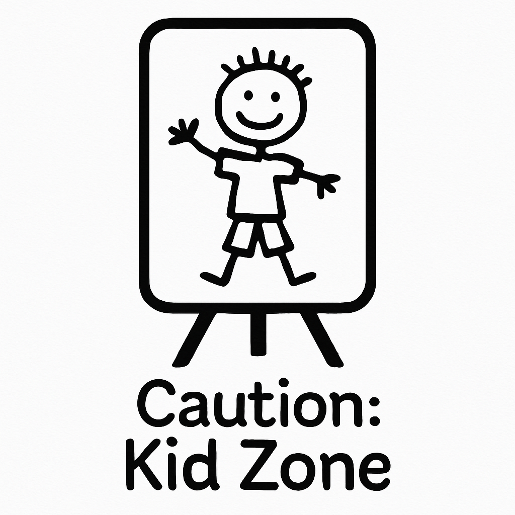 Caution: Kid Zone - Removable Vinyl Wall Decal Sticker