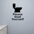 Please Seat Yourself - Funny Bathroom Wall Decal Vinyl Sticker Removable shown as a removable vinyl wall decal in a second room setting