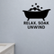 Relax, Soak, Unwind - Bathroom Wall Decal Vinyl Sticker Removable shown as a removable vinyl wall decal in a category-appropriate room