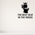 The Best Seat in the House - Funny Bathroom Wall Decal Vinyl Sticker Removable shown as a removable vinyl wall decal in a second room setting