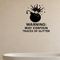 Warning: May Contain Traces of Glitter - Funny Bathroom Wall Decal Vinyl Sticker Removable shown as a removable vinyl wall decal in a category-appropriate room