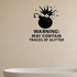 Warning: May Contain Traces of Glitter - Funny Bathroom Wall Decal Vinyl Sticker Removable shown as a removable vinyl wall decal in a category-appropriate room