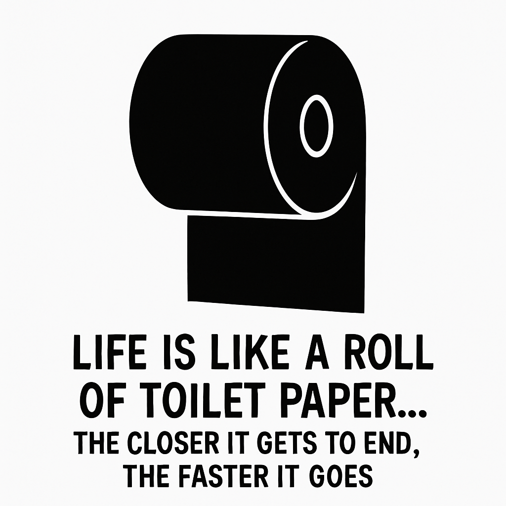 Life is Like a Roll of Toilet Paper... The Closer It Gets to the End, the Faster It Goes - Removable Vinyl Wall Decal Sticker