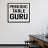 Periodic Table Guru - Funny Chemistry Wall Decal Vinyl Sticker Removable shown as a removable vinyl wall decal in a second room setting