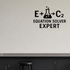 Equation Solver Expert - Funny Chemistry Wall Decal Vinyl Sticker Removable shown as a removable vinyl wall decal in a second room setting