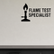 Flame Test Specialist - Funny Chemistry Wall Decal Vinyl Sticker Removable shown as a removable vinyl wall decal in a category-appropriate room