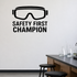 Safety First Champion - Funny Chemistry Wall Decal Vinyl Sticker Removable shown as a removable vinyl wall decal in a second room setting