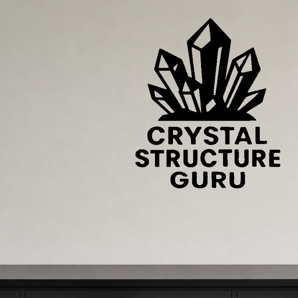 Crystal Structure Guru - Funny Chemistry Wall Decal Vinyl Sticker Removable shown as a removable vinyl wall decal in a category-appropriate room