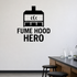 Fume Hood Hero - Funny Chemistry Wall Decal Vinyl Sticker Removable shown as a removable vinyl wall decal in a second room setting