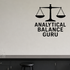 Analytical Balance Guru - Funny Chemistry Wall Decal Vinyl Sticker Removable shown as a removable vinyl wall decal in a second room setting